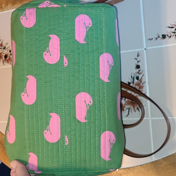 Dooney & Bourke-Green and Pink Vintage Purse Pre-loved. - Picture 9 of 16